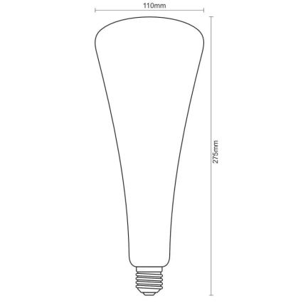 LED-Glühbirne FILAMENT SHAPE T110 E27/5W/230V 1800K violett