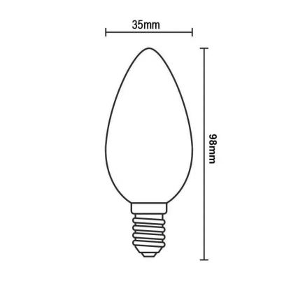 LED-Glühbirne FILAMENT SLIM VINTAGE C35 E14/4,5W/230V 1800K