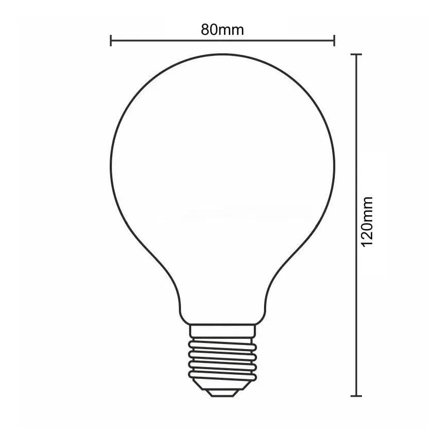 LED-Glühbirne FILAMENT SLIM VINTAGE G80 E27/4,5W/230V 1800K