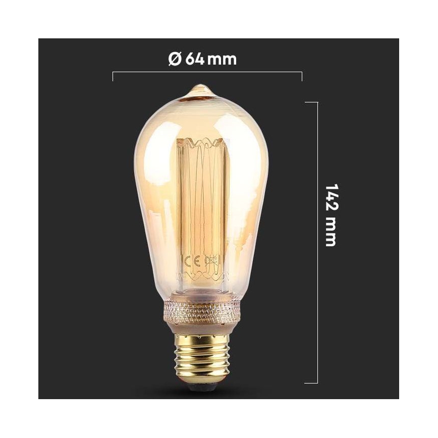 LED Glühbirne FILAMENT ST64 E27/4W/230V 1800K Art Edition