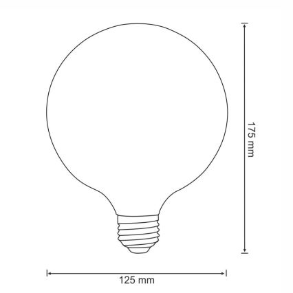 LED Glühbirne FILAMENT VINTAGE E27/4W/230V 125x180mm 2200K