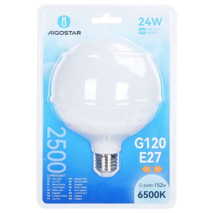 LED-Glühbirne G120 E27/24W/230V 6500K - Aigostar