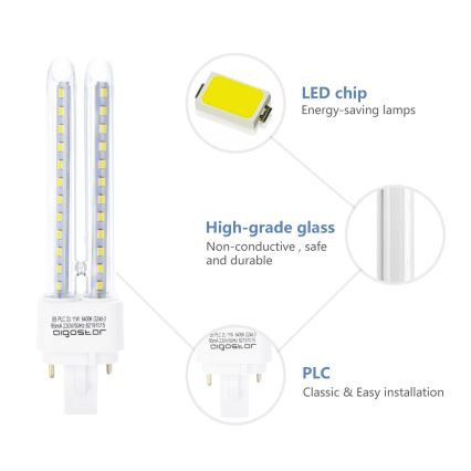 LED-Glühbirne G24D-3/11W/230V 6500K - Aigostar