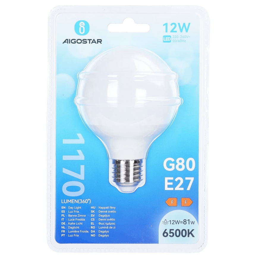 LED-Glühbirne G80 E27/12W/230V 6500K - Aigostar