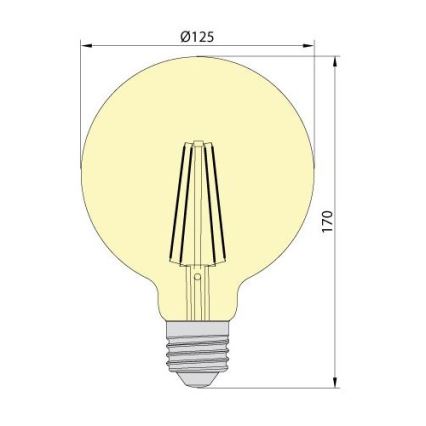 LED Glühbirne LEDSTAR AMBER G125 E27/8W/230V 2200K