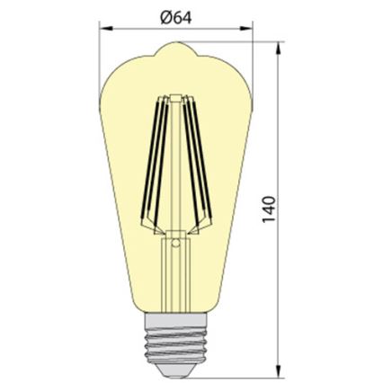 LED Glühbirne LEDSTAR AMBER ST64 E27/10W/230V 2200K