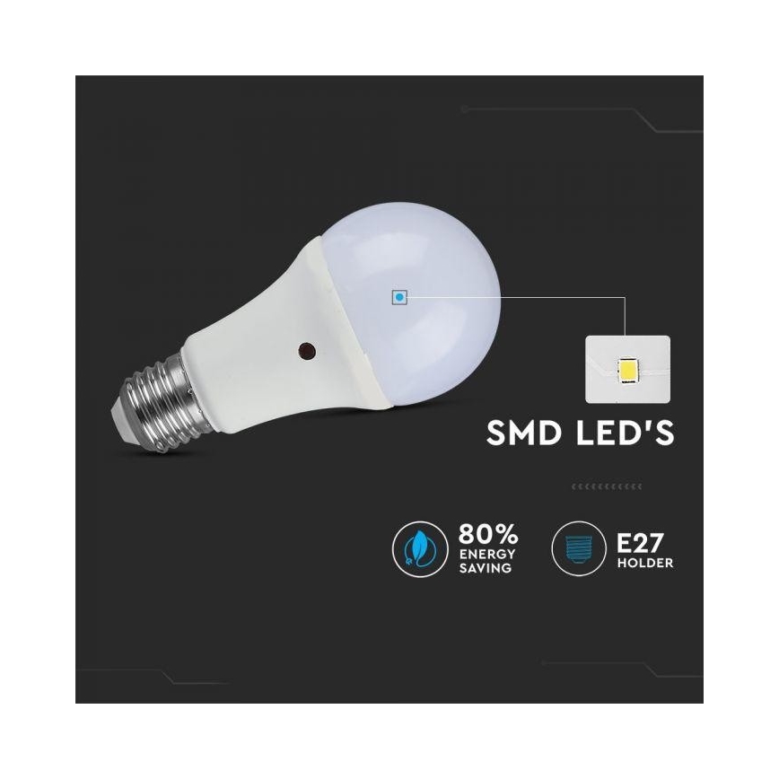 LED-Glühbirne mit einem Dämmerungssensor E27/9W/230V 6000K