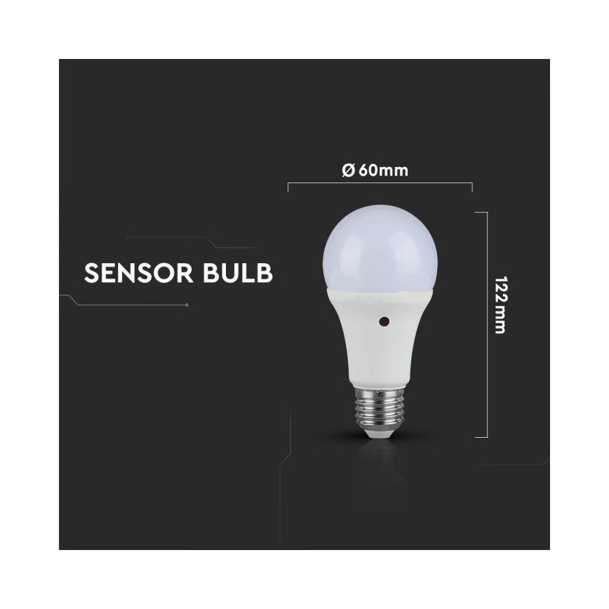 LED-Glühbirne mit einem Dämmerungssensor E27/9W/230V 6000K
