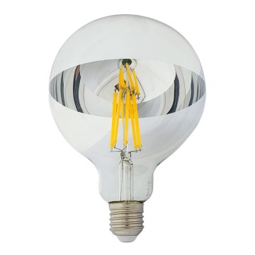 LED-Glühbirne mit Spiegelkappe DECOR MIRROR G125 E27/12W/230V 4200K Silber