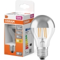 LED Glühbirne mit verspiegelter Kappe FILAMENT E27/6,5W/230V 2700K silber- Osram