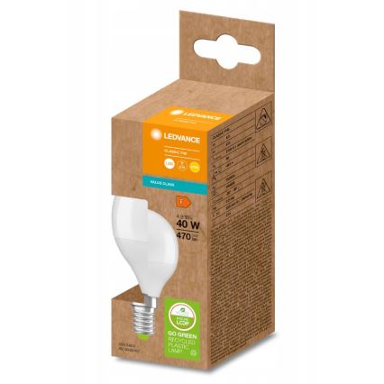 LED-Glühbirne aus recyceltem Kunststoff P45 E14/4,9W/230V 2700K - Ledvance