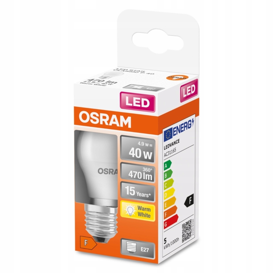 LED-Glühbirne P45 E27/4,9W/230V 2700K - Osram