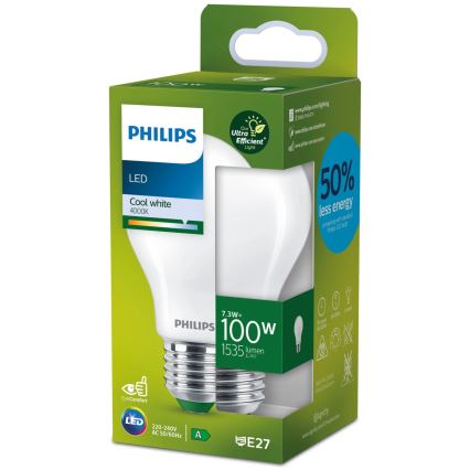 LED-Glühbirne Philips A60 E27/7,3W/230V 4000K