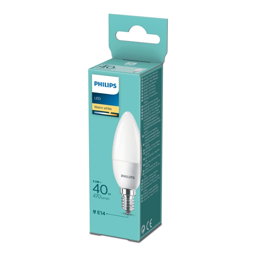 LED-Glühbirne Philips B35 E14/5,5W/230V 2700K