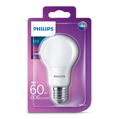 LED Glühbirne Philips E27/8W/230V 2700K