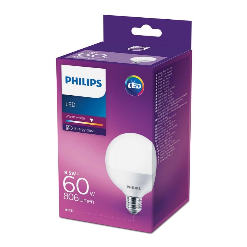 LED Glühbirne Philips E27/9,5W/230V 2700K