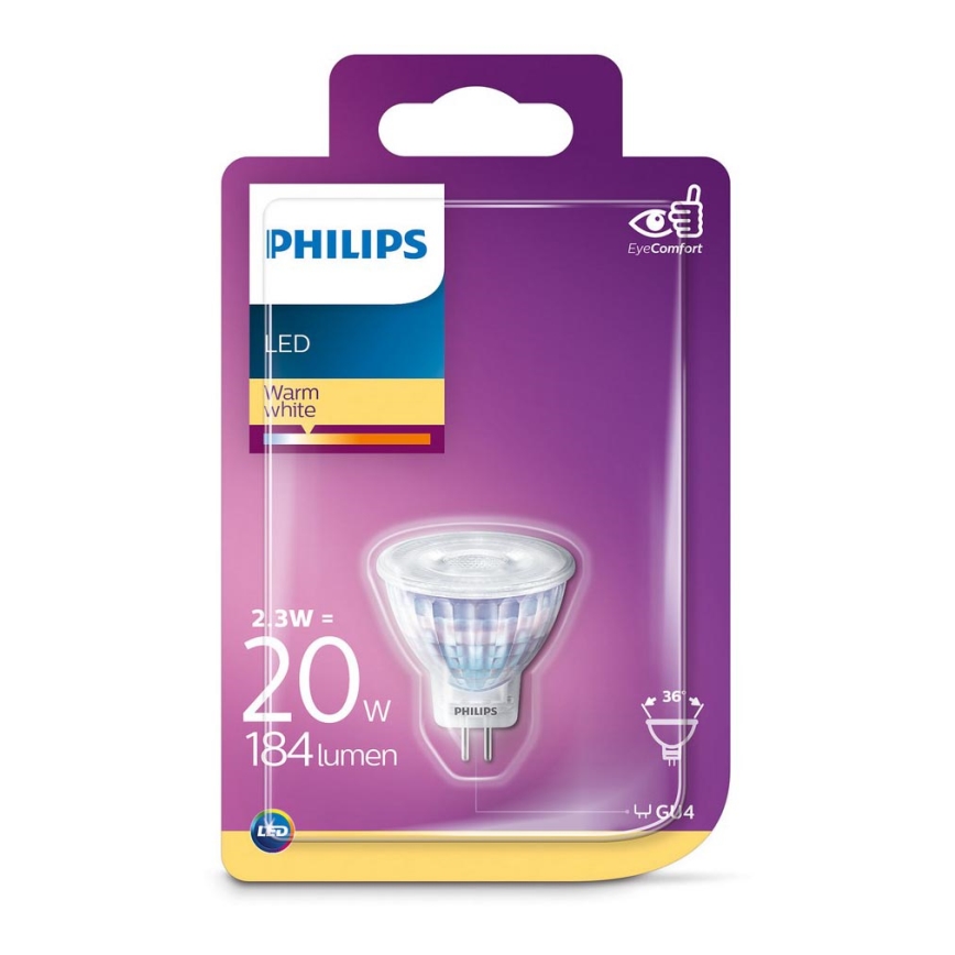 LED-Glühbirne Philips GU4/2,3W/12V 2700K