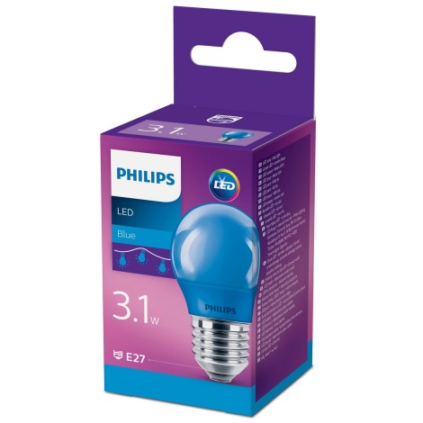 LED-Glühbirne  Philips P45 E27/3,1W/230V blau