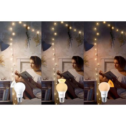 LED Glühbirne Philips SCENE SWITCH A60 E27/8W/230V 2200K-2700K