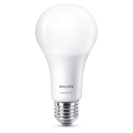 LED Glühbirne Philips SCENE SWITCH A67 E27/14W/230V 2200K-2700K