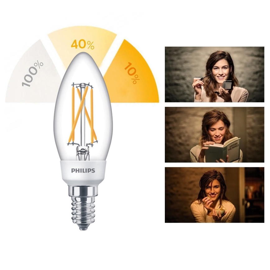 LED-Glühbirne Philips SCENE SWITCH VINTAGE E14/5W/230V 2200K-2700K