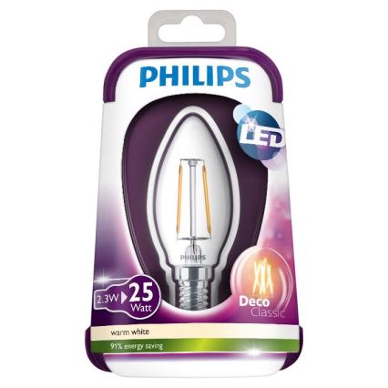 LED Glühbirne Philips VINTAGE E14/2,3W/230V 2700K