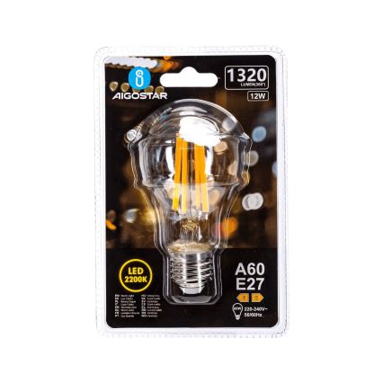 LED-Glühbirne VINTAGE A60 E27/12W/230V 2200K - Aigostar