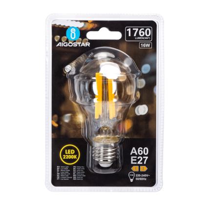 LED-Glühbirne VINTAGE A60 E27/16W/230V 2200K - Aigostar