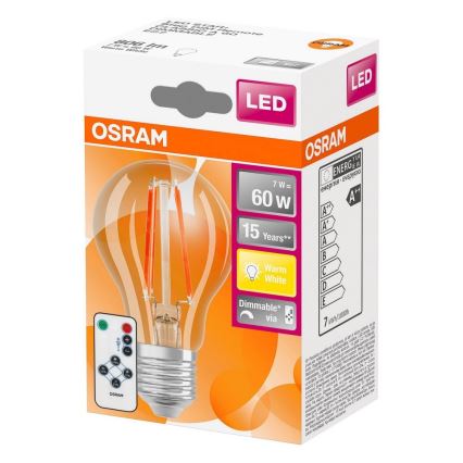 LED Glühbirne VINTAGE E27/7W/230V mit Fernbedienung - Osram