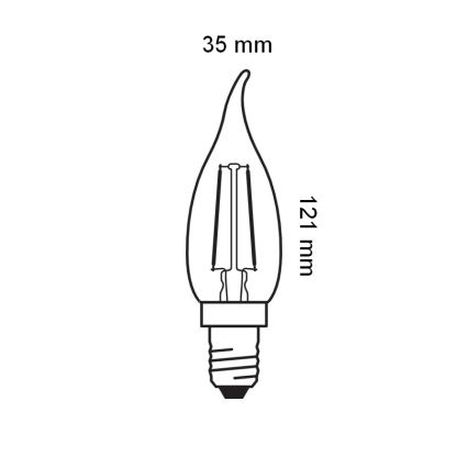 LED-Glühbirne Vintage-Filament E14/1,5W/230V 2400K - Osram