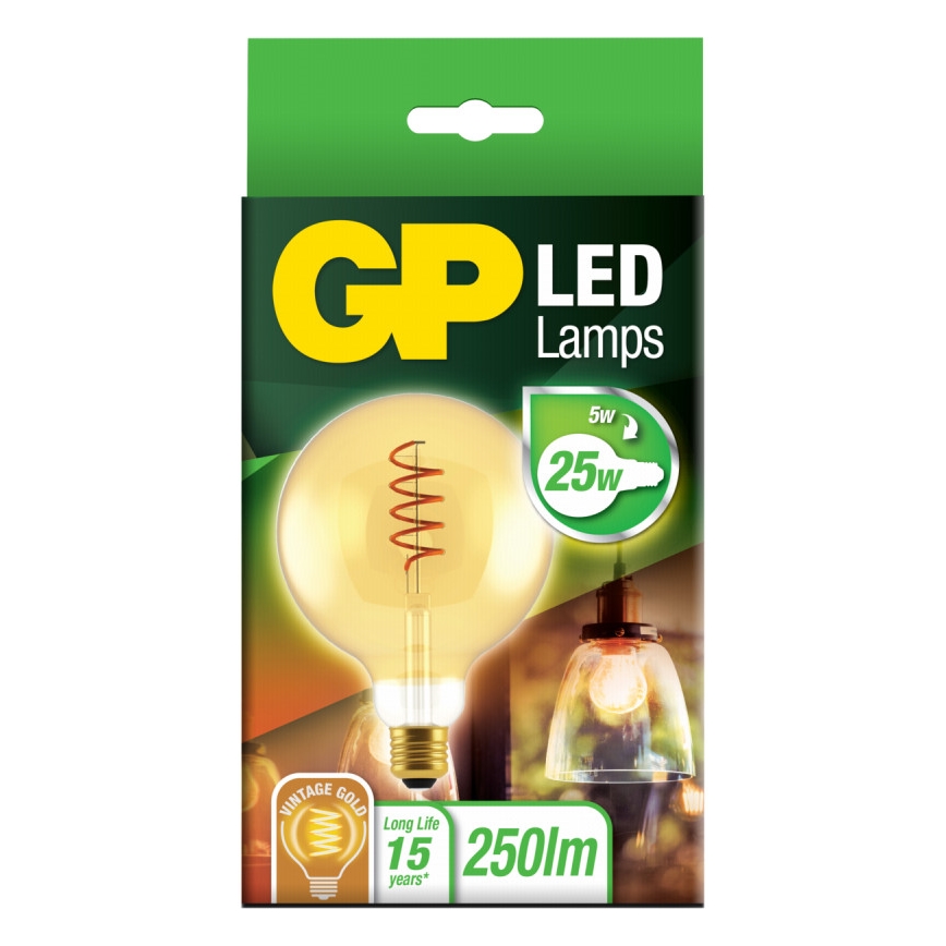 LED Glühbirne VINTAGE G125 E27/5W/230V 2000K  - GP