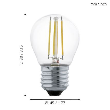 LED-Glühbirne VINTAGE G45 E27/4W/230V 2700K - Eglo 11762