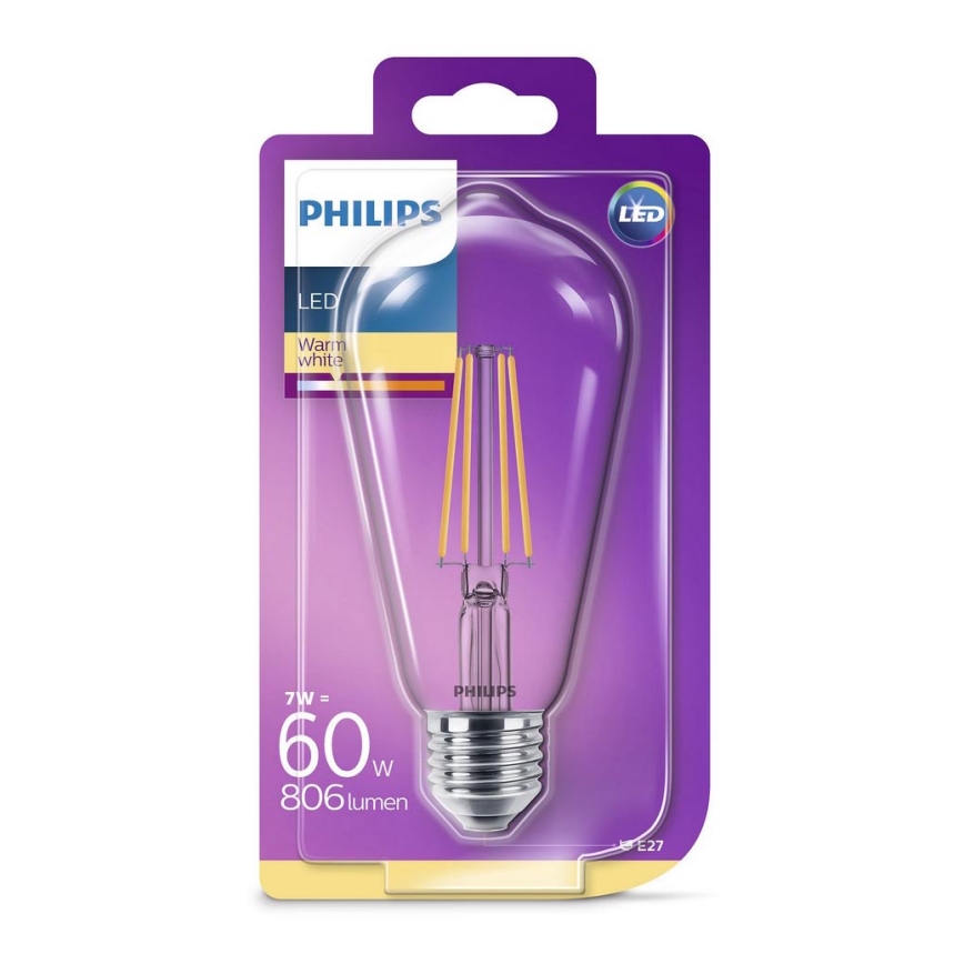 LED Glühbirne VINTAGE Philips ST64 E27/7W/230V 2700K