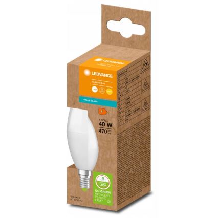 LED-Glühlampe aus recyceltem Kunststoff B40 E14/4,9W/230V 2700K - Ledvance