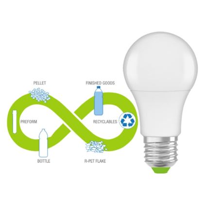 LED-Glühlampe aus recyceltem Kunststoff E27/10W/230V 4000K - Ledvance