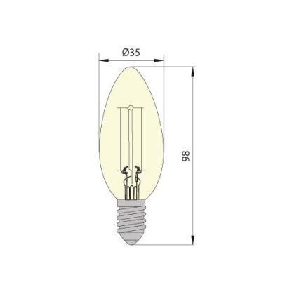 LED-Glühlampe CLASIC AMBER C35 E14/5W/230V 2200K -  Brilagi