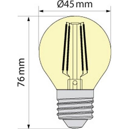 LED-Glühlampe CLASIC AMBER G45 E27/4W/230V 2200K -  Brilagi