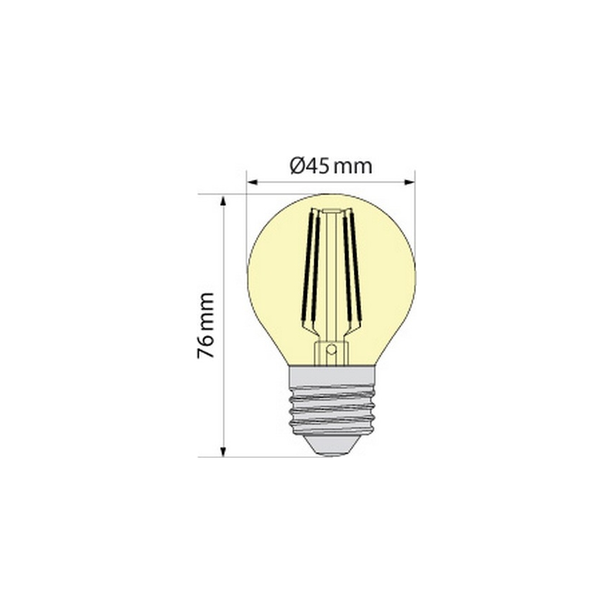 LED-Glühlampe CLASIC AMBER G45 E27/4W/230V 2200K -  Brilagi