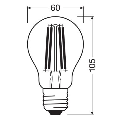 LED-Glühlampe CLASSIC FILAMENT A60 E27/11W/230V 2700K - Ledvance