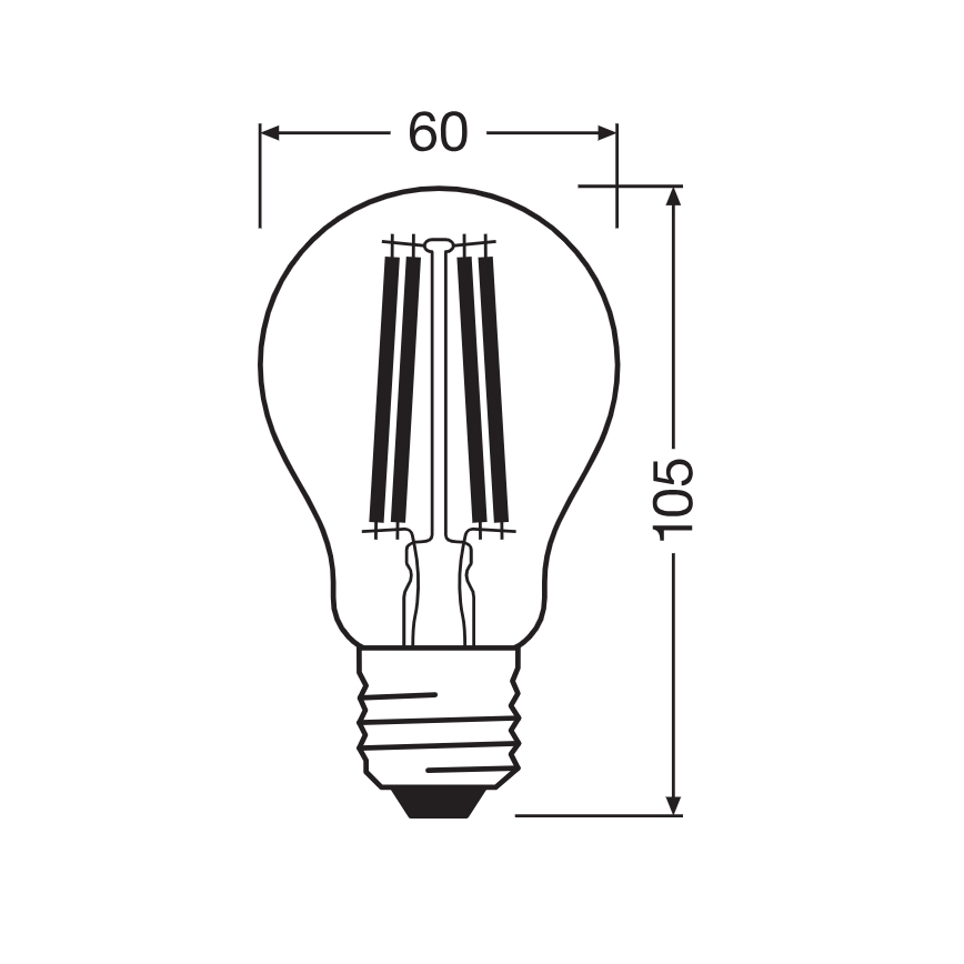 LED-Glühlampe CLASSIC FILAMENT A60 E27/11W/230V 2700K - Ledvance