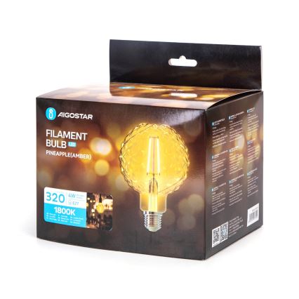 LED-Glühlampe FILAMENT E27/4W/230V 1800K Ananas - Aigostar