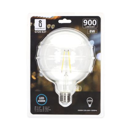 LED-Glühlampe FILAMENT G125 E27/8W/230V 6500K - Aigostar