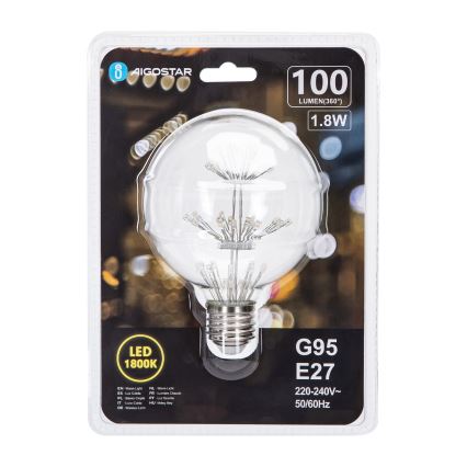 LED-Glühlampe FILAMENT G95 E27/1,8W/230V 1800K - Aigostar