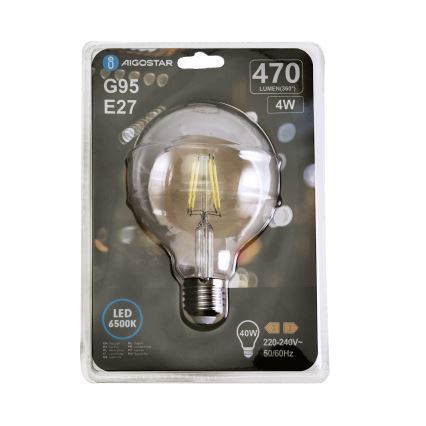 LED-Glühlampe FILAMENT G95 E27/4W/230V 6500K - Aigostar