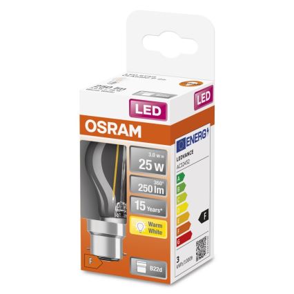 LED-Glühlampe FILAMENT P45 B22d/3W/230V 2700K - Osram