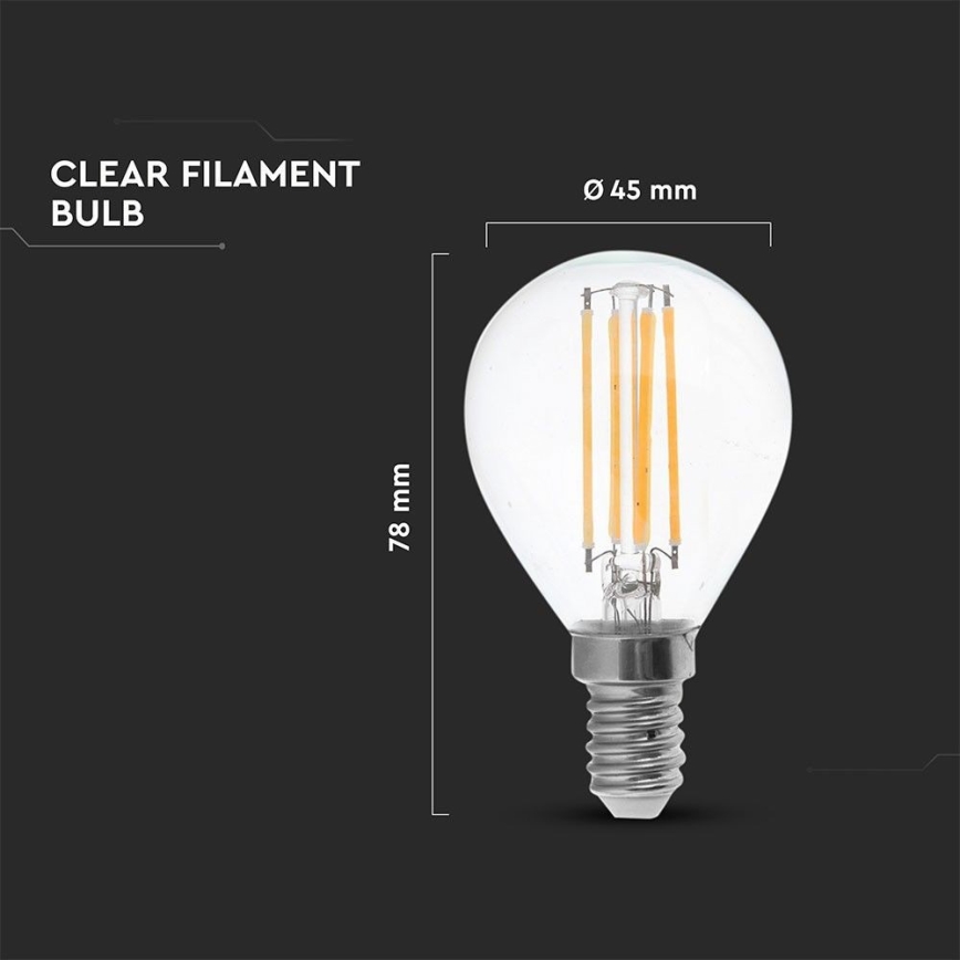LED-Glühlampe FILAMENT P45 E14/6W/230V 2700K