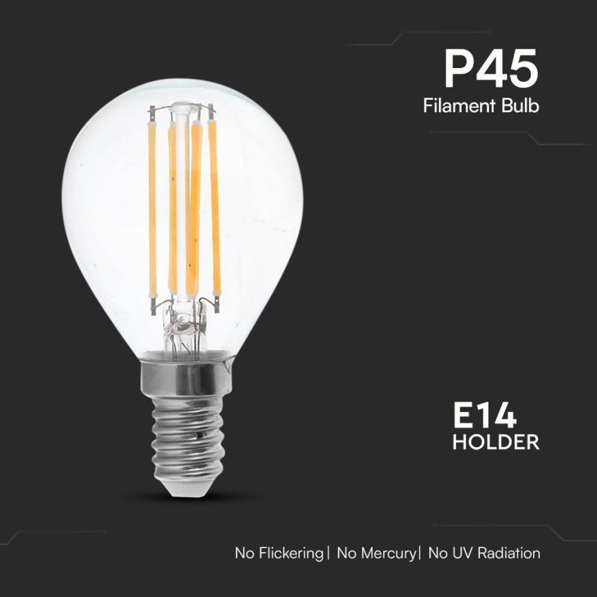 LED-Glühlampe FILAMENT P45 E14/6W/230V 4000K