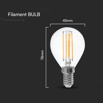 LED-Glühlampe FILAMENT P45 E14/6W/230V 4000K
