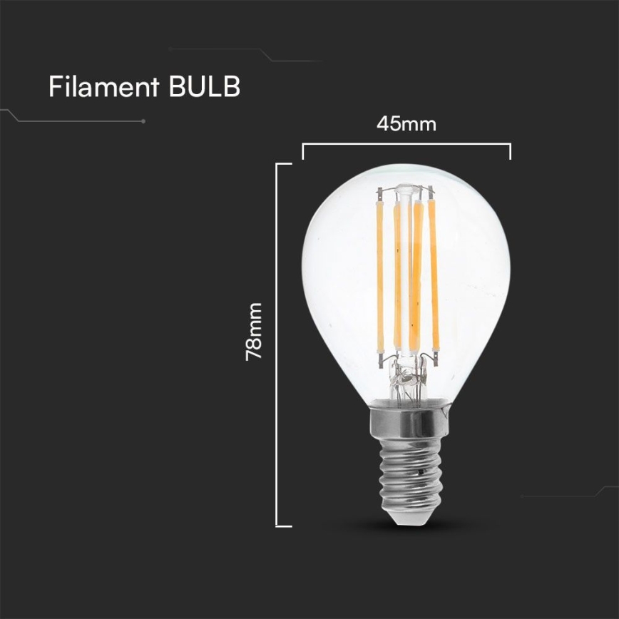 LED-Glühlampe FILAMENT P45 E14/6W/230V 4000K