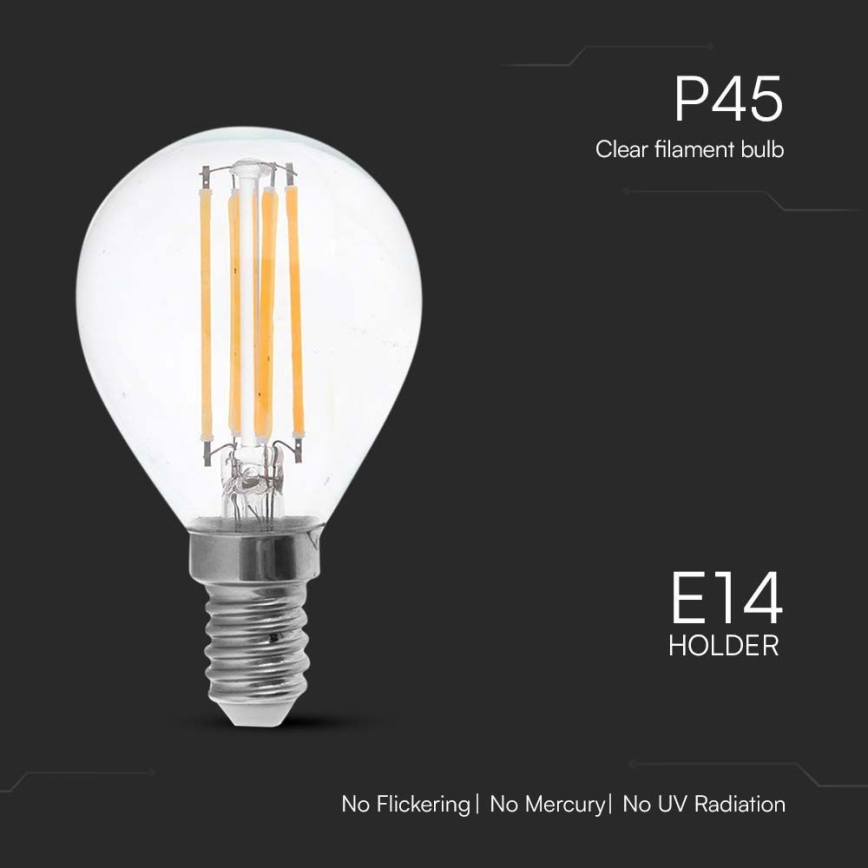 LED-Glühlampe FILAMENT P45 E14/6W/230V 6500K